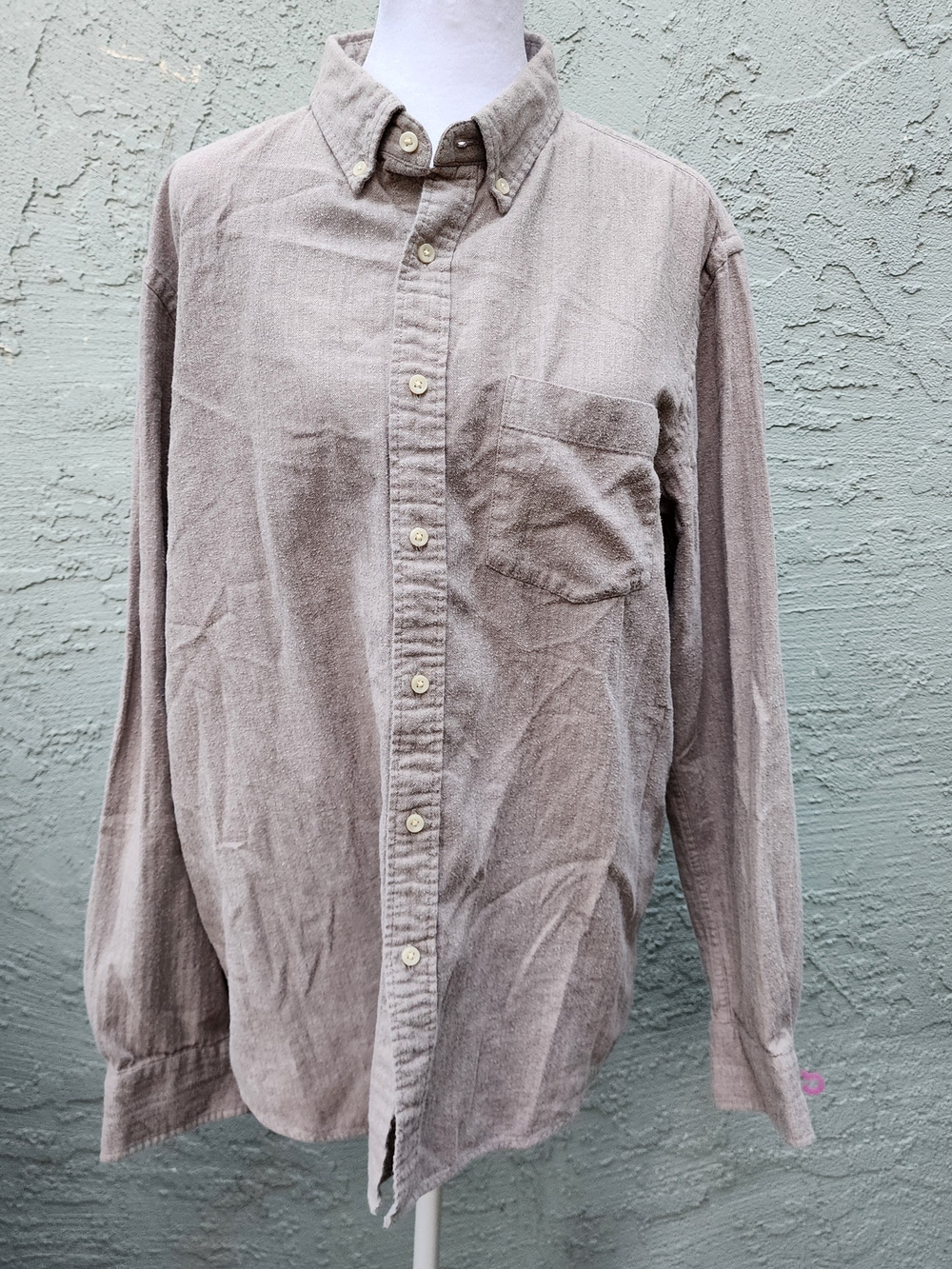 Uniqlo Men's Long Sleeve Oxford Button Down Shirt Heathered Gray Size Large